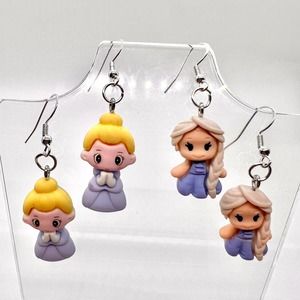 Princess Earrings - Disney Inspired Earrings - Frozen & Cinderella Earrings